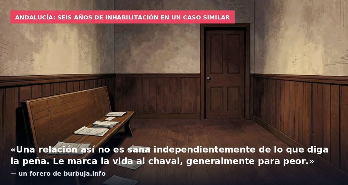 Andalucía: seis años de inhabilitación en un caso similar: «Una relación así no es sana independientemente de lo que diga la peña. Le marca la vida al chaval, generalmente para peor.» — un forero de burbuja.info