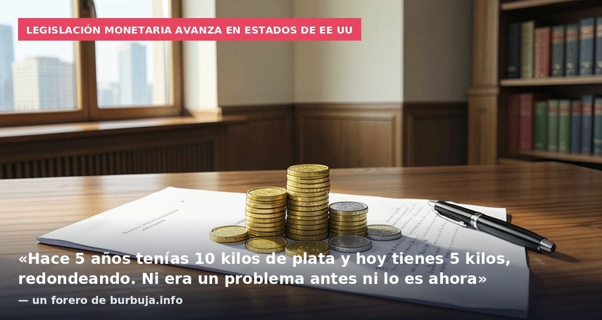 Legislación monetaria avanza en estados de EE UU: «Hace 5 años tenías 10 kilos de plata y hoy tienes 5 kilos, redondeando. Ni era un problema antes ni lo es ahora» — un forero de burbuja.info