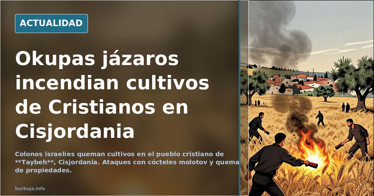 Okupas jázaros incendian cultivos de Cristianos en Cisjordania