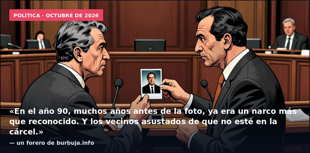 Política · octubre de 2026: «En el año 90, muchos años antes de la foto, ya era un narco más que reconocido. Y los vecinos asustados de que no esté en la cárcel.» — un forero de burbuja.info