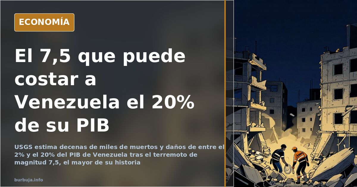 Terremoto en Venezuela: USGS estima daños de hasta el 20% del PIB