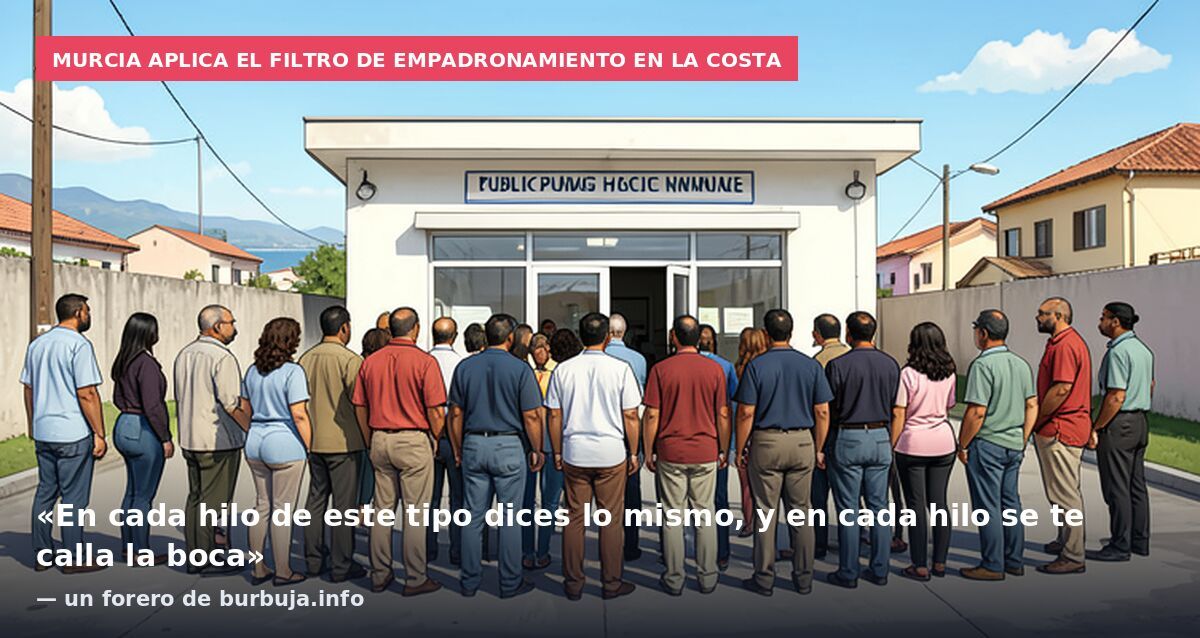 Murcia aplica el filtro de empadronamiento en la costa: «En cada hilo de este tipo dices lo mismo, y en cada hilo se te calla la boca» — un forero de burbuja.info