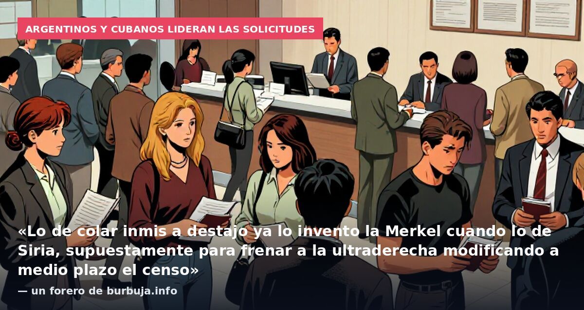 Argentinos y cubanos lideran las solicitudes: «Lo de colar inmis a destajo ya lo invento la Merkel cuando lo de Siria, supuestamente para frenar a la ultraderecha modificando a medio plazo el censo» — un forero de burbuja.info