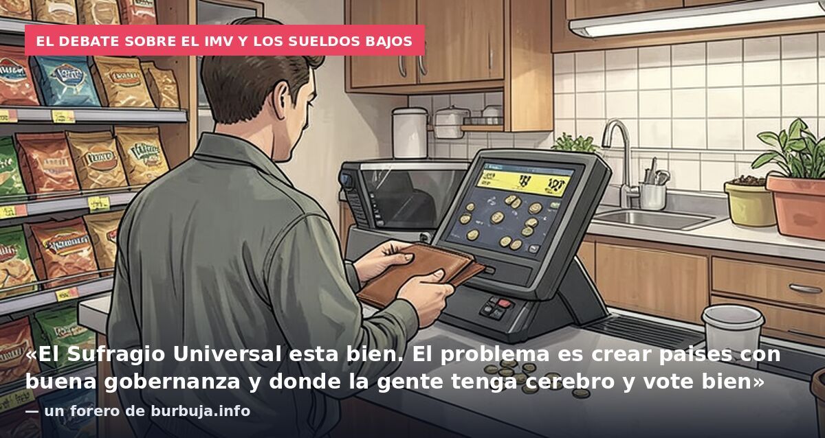 El debate sobre el IMV y los sueldos bajos: «El Sufragio Universal esta bien. El problema es crear paises con buena gobernanza y donde la gente tenga cerebro y vote bien» — un forero de burbuja.info