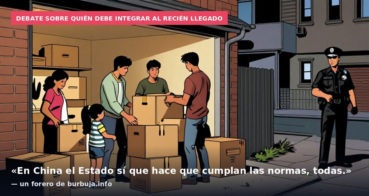 Debate sobre quién debe integrar al recién llegado: «En China el Estado sí que hace que cumplan las normas, todas.» — un forero de burbuja.info