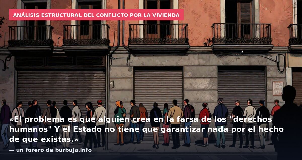 Análisis estructural del conflicto por la vivienda: «El problema es que alguien crea en la farsa de los "derechos humanos" Y el Estado no tiene que garantizar nada por el hecho de que existas.» — un forero de burbuja.info