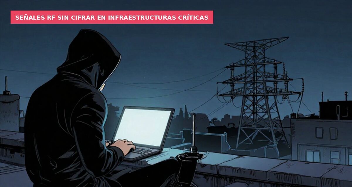 Señales RF sin cifrar en infraestructuras críticas