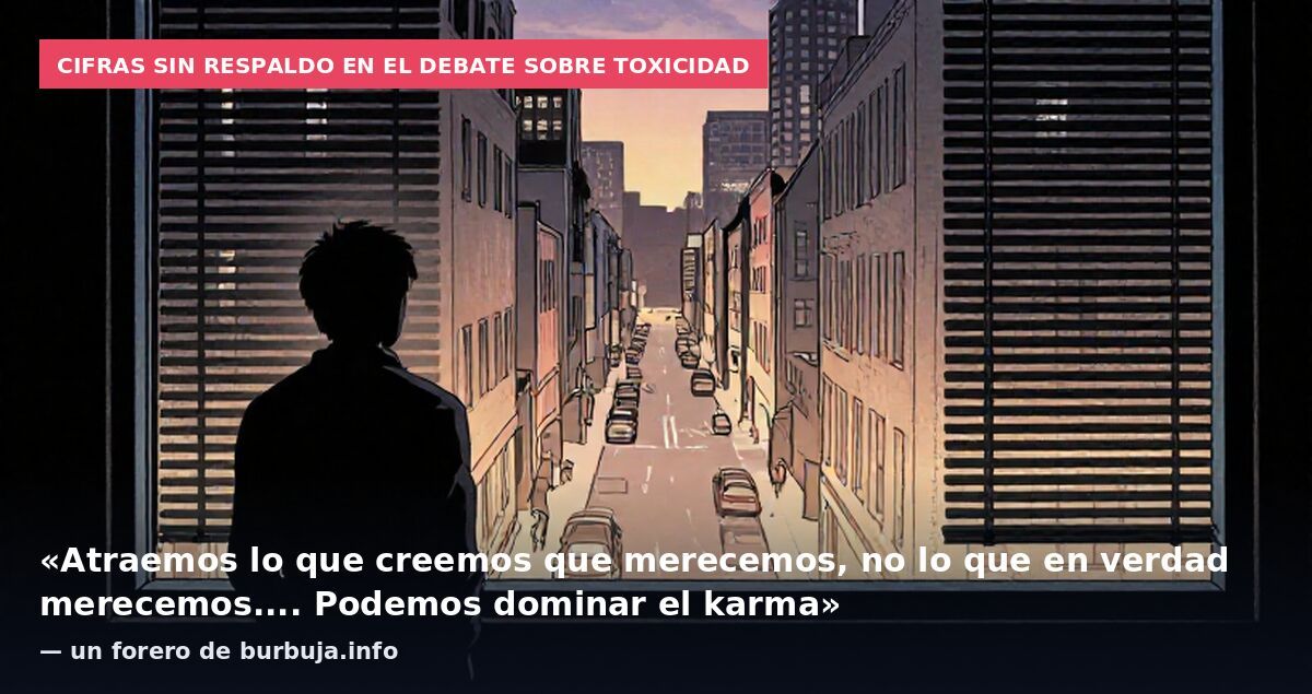 Cifras sin respaldo en el debate sobre toxicidad: «Atraemos lo que creemos que merecemos, no lo que en verdad merecemos.... Podemos dominar el karma» — un forero de burbuja.info
