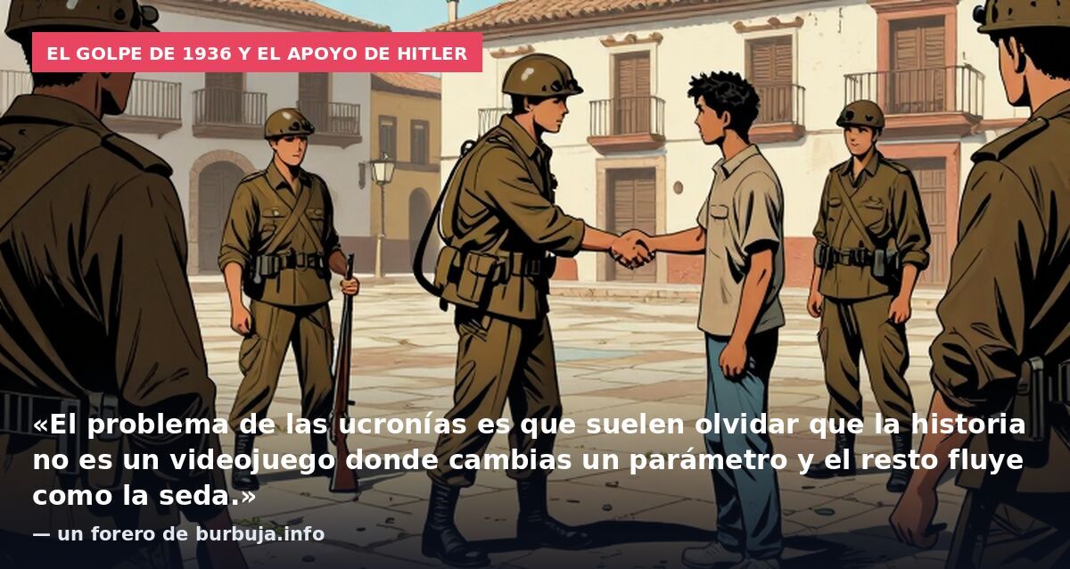 El golpe de 1936 y el apoyo de Hitler: «El problema de las ucronías es que suelen olvidar que la historia no es un videojuego donde cambias un parámetro y el resto fluye como la seda.» — un forero de burbuja.info