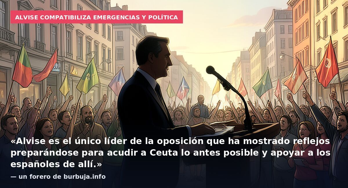 Alvise compatibiliza emergencias y política: «Alvise es el único líder de la oposición que ha mostrado reflejos preparándose para acudir a Ceuta lo antes posible y apoyar a los españoles de allí.» — un forero de burbuja.info