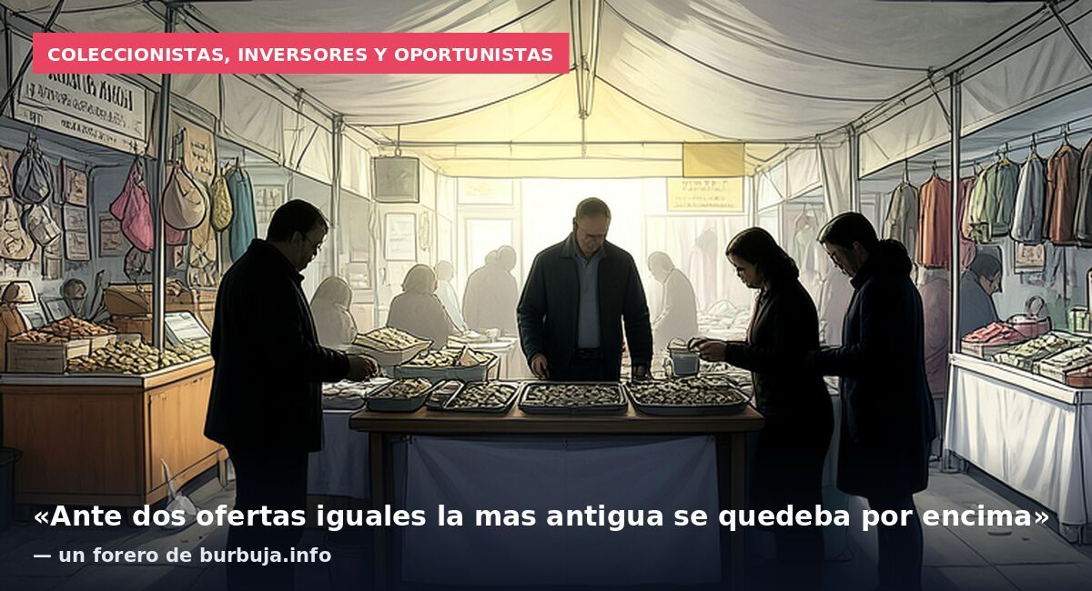 Coleccionistas, inversores y oportunistas: «Ante dos ofertas iguales la mas antigua se quedeba por encima» — un forero de burbuja.info