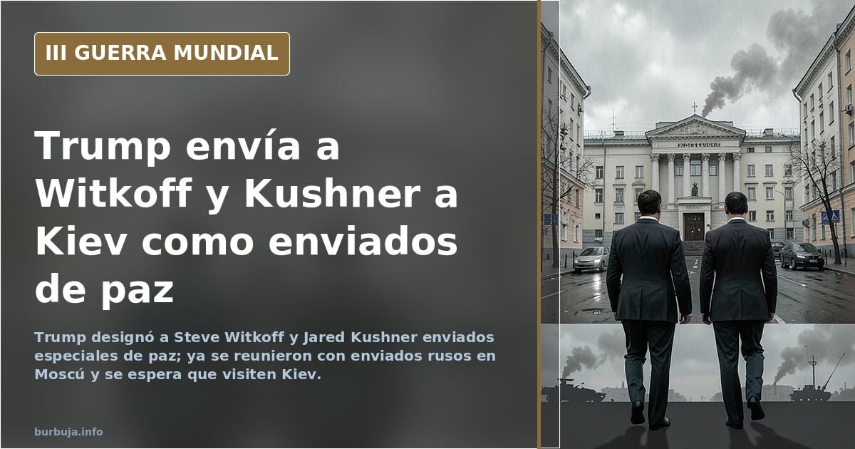 Trump designa a Steve Witkoff, y su yerno Jared Kushner, como sus enviados especiales de PAZ en Moscú. También desean riquezas minerales de Ucrania.