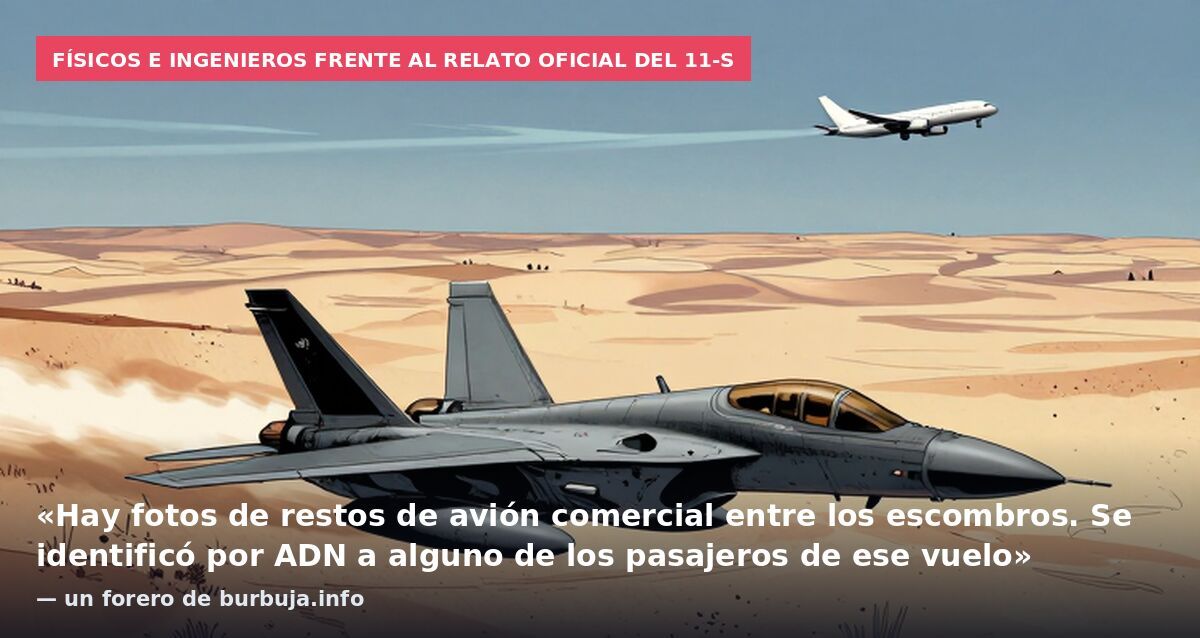 Físicos e ingenieros frente al relato oficial del 11-S: «Hay fotos de restos de avión comercial entre los escombros. Se identificó por ADN a alguno de los pasajeros de ese vuelo» — un forero de burbuja.info