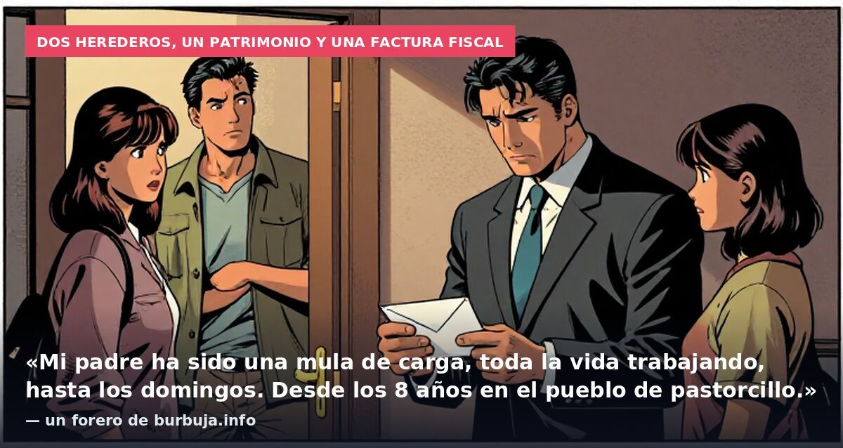 Dos herederos, un patrimonio y una factura fiscal: «Mi padre ha sido una mula de carga, toda la vida trabajando, hasta los domingos. Desde los 8 años en el pueblo de pastorcillo.» — un forero de burbuja.info