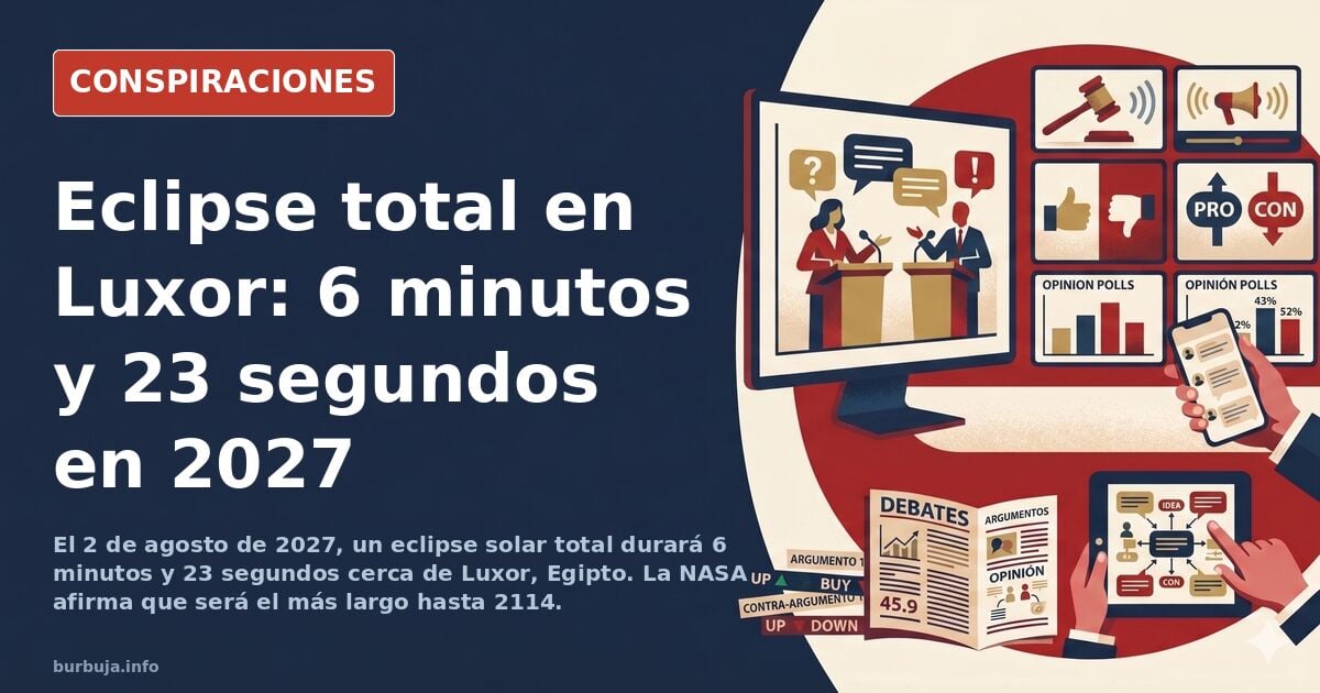El proximo eclipse será en el valle de los reyes y durará 6 minutos.