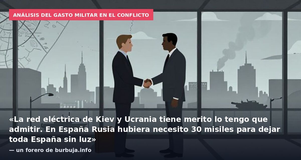 Análisis del gasto militar en el conflicto: «La red eléctrica de Kiev y Ucrania tiene merito lo tengo que admitir. En España Rusia hubiera necesito 30 misiles para dejar toda España sin luz» — un forero de burbuja.info