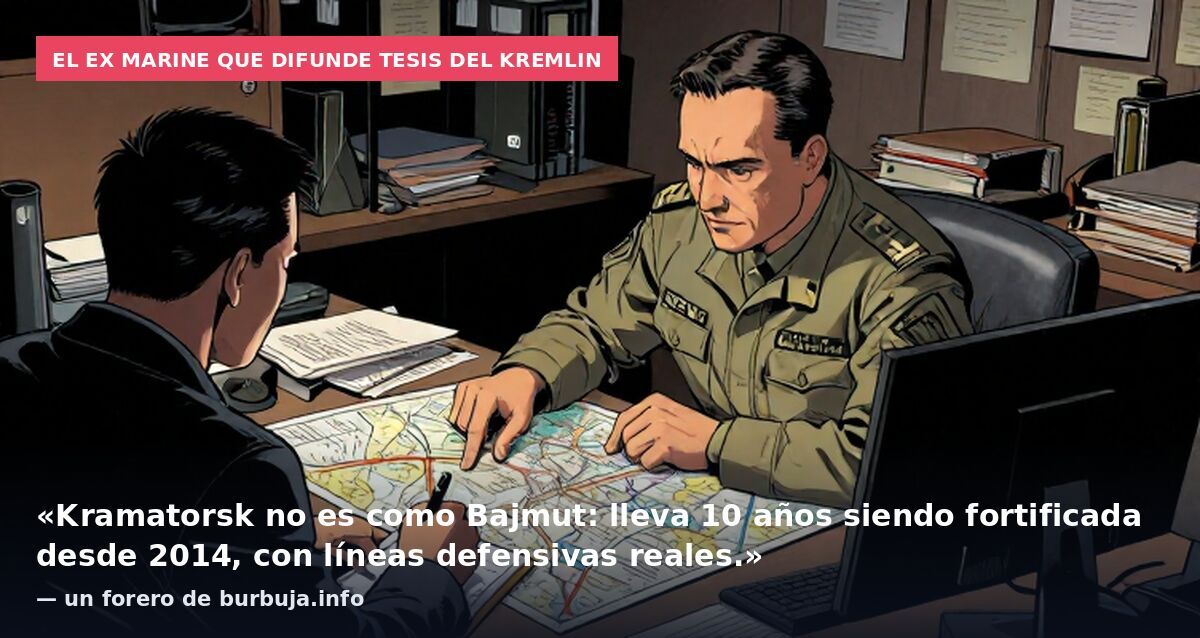 El ex marine que difunde tesis del Kremlin: «Kramatorsk no es como Bajmut: lleva 10 años siendo fortificada desde 2014, con líneas defensivas reales.» — un forero de burbuja.info