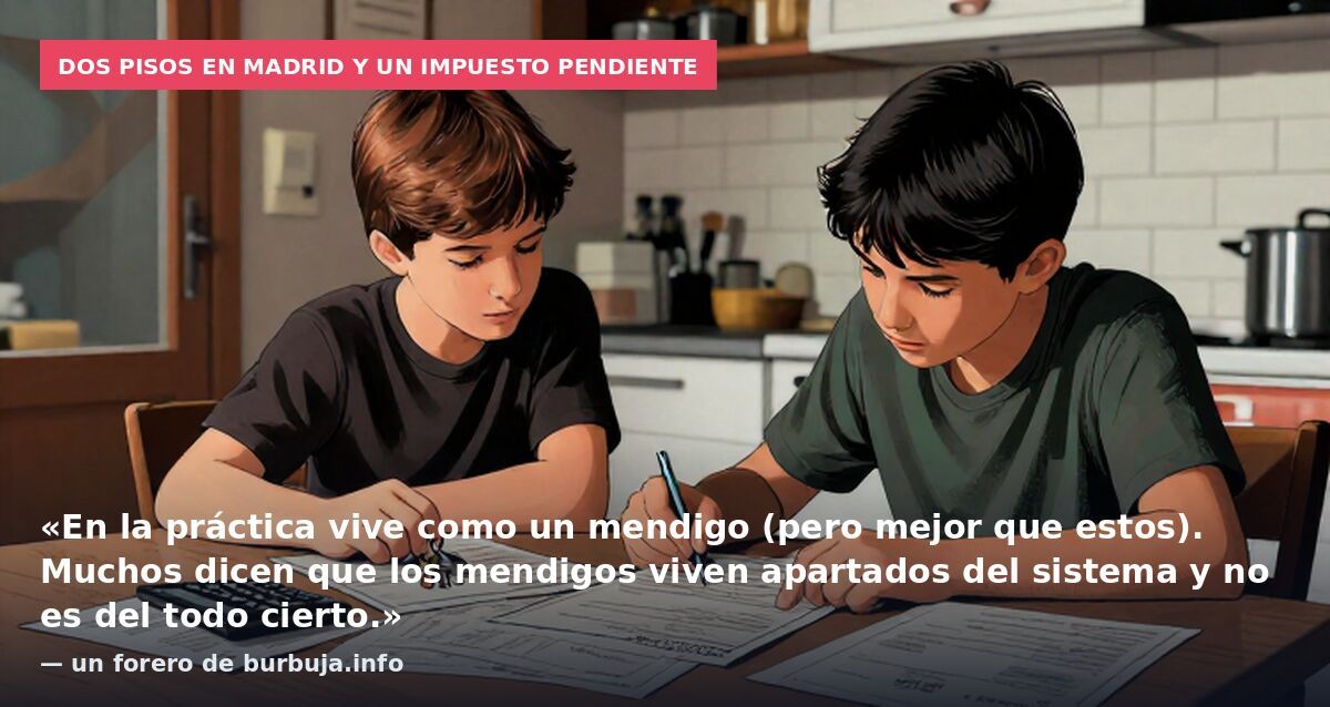 Dos pisos en Madrid y un impuesto pendiente: «En la práctica vive como un mendigo (pero mejor que estos). Muchos dicen que los mendigos viven apartados del sistema y no es del todo cierto.» — un forero de burbuja.info