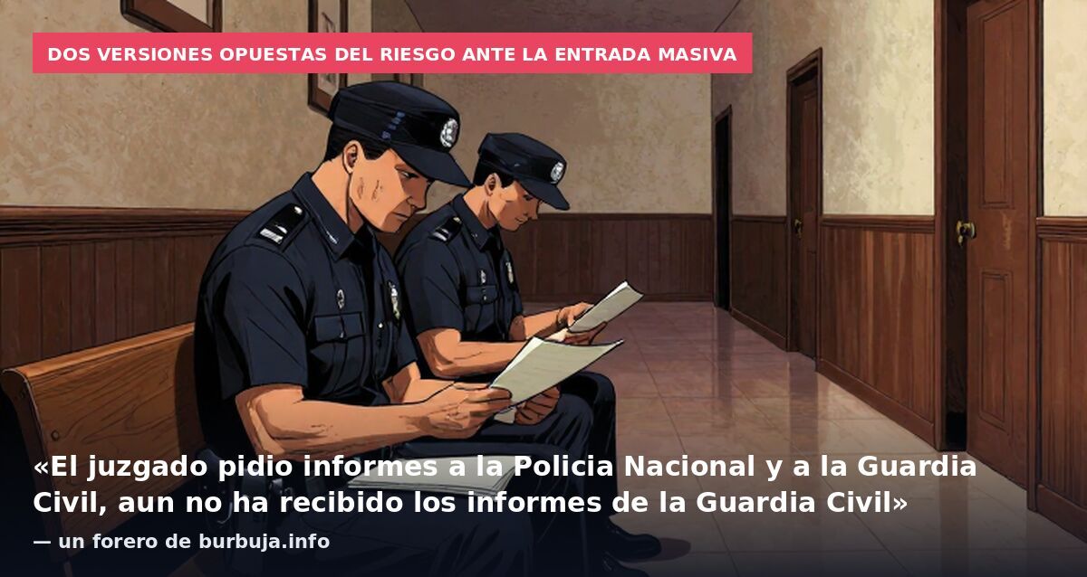 Dos versiones opuestas del riesgo ante la entrada masiva: «El juzgado pidio informes a la Policia Nacional y a la Guardia Civil, aun no ha recibido los informes de la Guardia Civil» — un forero de burbuja.info