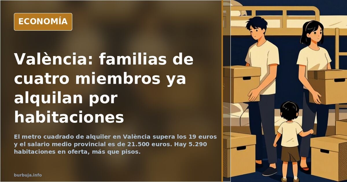 El alquiler por habitaciones en València se extiende a familias de hasta cuatro miembros