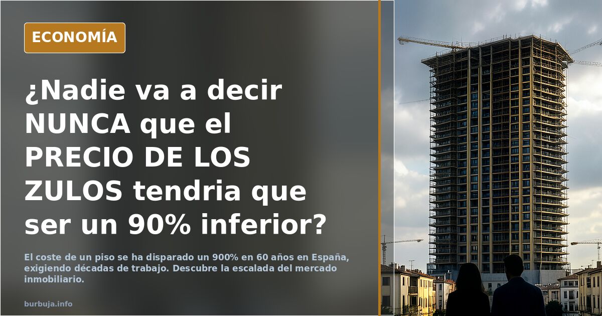 ¿Nadie va a decir NUNCA que el PRECIO DE LOS ZULOS tendria que ser un 90% inferior?