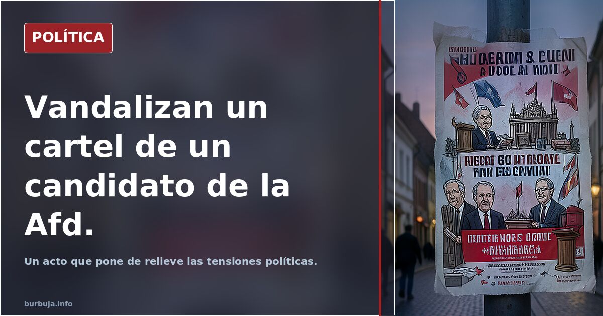Vandalizan un cartel de un candidato de la Afd.