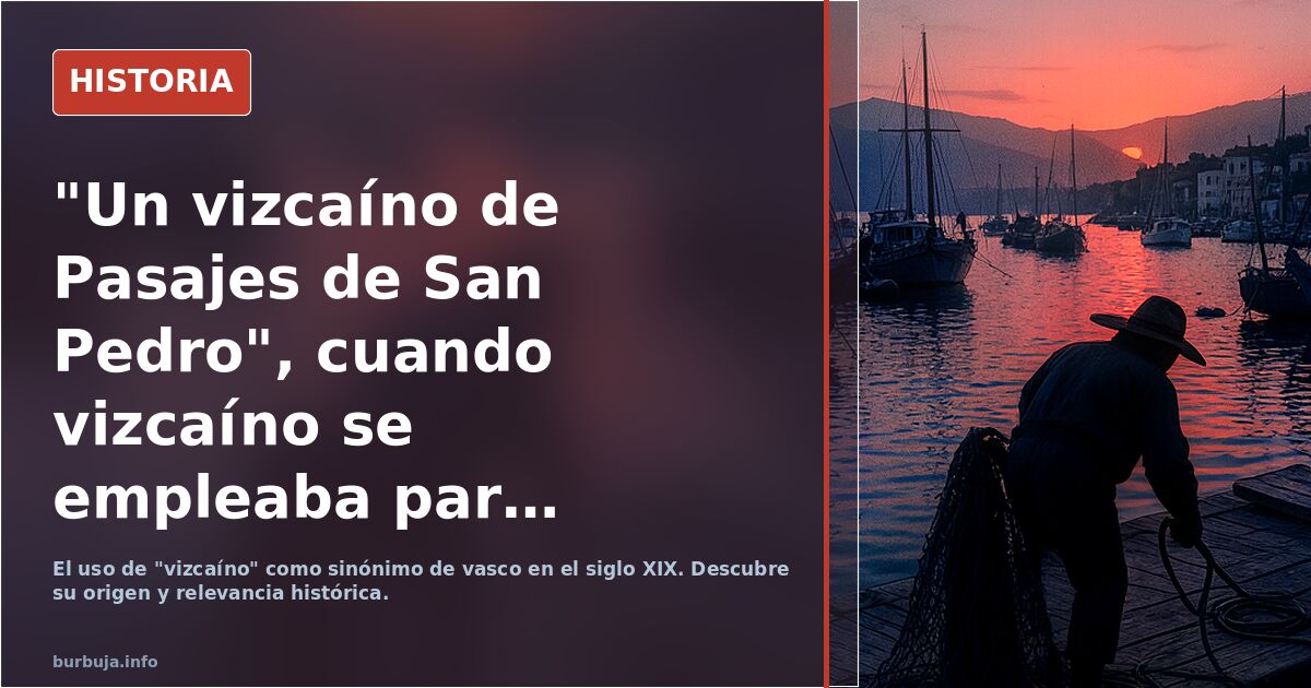"Un vizcaíno de Pasajes de San Pedro", cuando vizcaíno se empleaba para referirse a vasco.