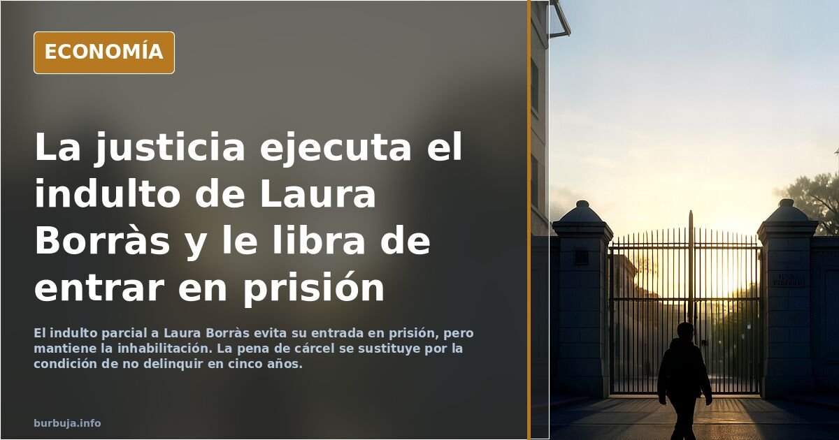 La justicia ejecuta el indulto de Laura Borràs y le libra de entrar en prisión