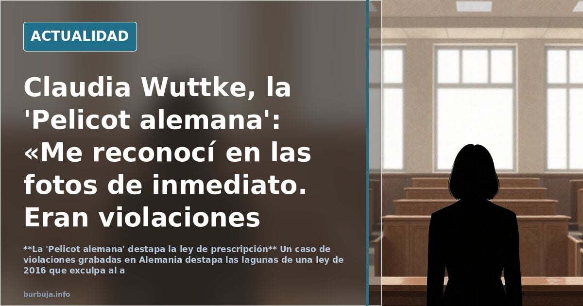 Claudia Wuttke, la 'Pelicot alemana': «Me reconocí en las fotos de inmediato. Eran abusaciones claras»