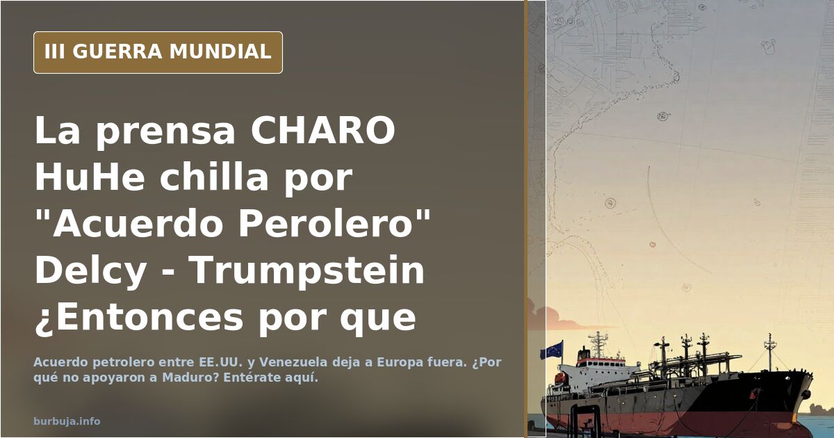 La prensa  CHARO HuHe chilla por "Acuerdo Perolero" Delcy - Trumpstein  ¿Entonces por que no apoyaron a Platanote ?