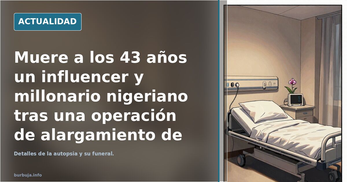 Muere un influencer nigeriano tras una operación en Tailandia