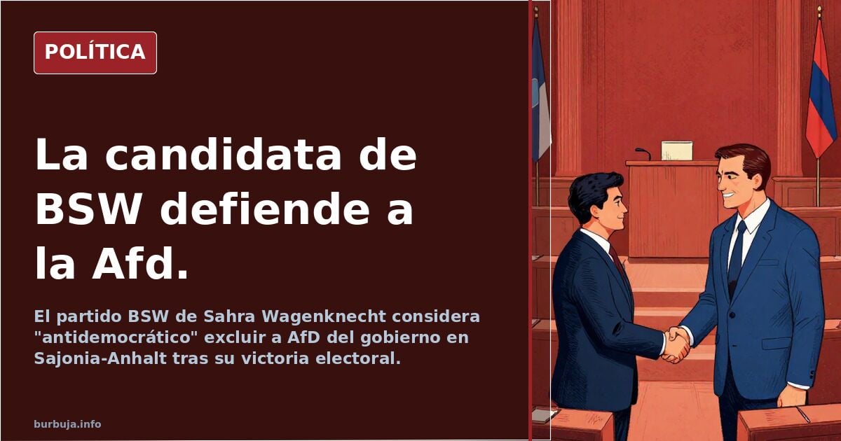 La candidata de BSW defiende a la Afd.