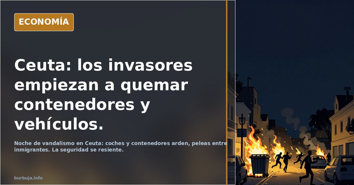 Ceuta: los invasores empiezan a quemar contenedores y vehículos.