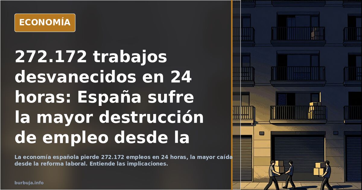272.172 trabajos desvanecidos en 24 horas: España sufre la mayor destrucción de empleo desde la reforma laboral