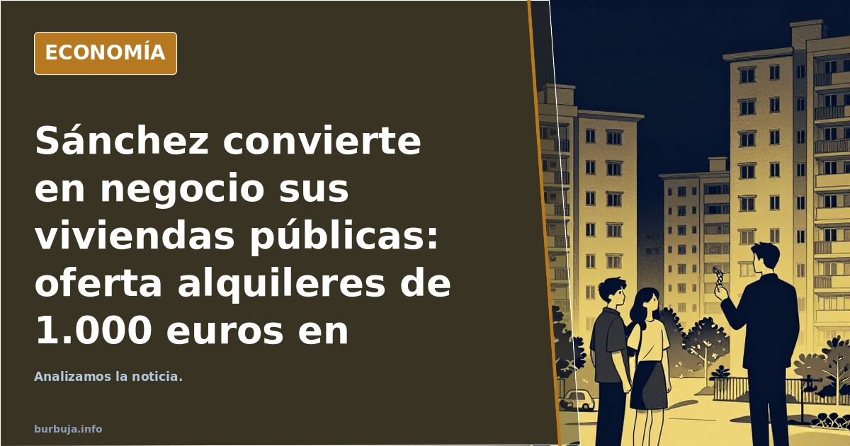 Sánchez convierte en negocio sus viviendas públicas: oferta alquileres de 1.000 euros en pueblos de 8.000 habitantes
