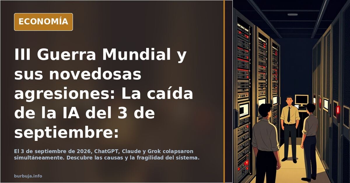 III Guerra Mundial y sus novedosas agresiones: La caída de la IA del 3 de septiembre: ChatGPT, Claude y Grok (SpaceX) se apagaron durante horas.
