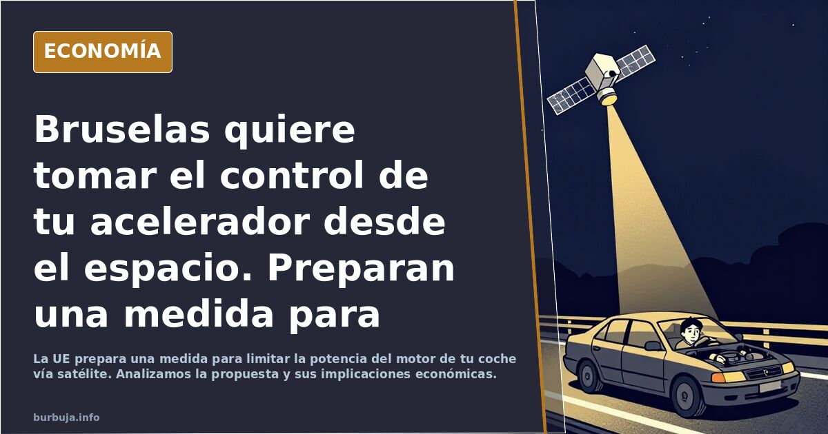 Bruselas quiere tomar el control de tu acelerador desde el espacio. Preparan una medida para capar la potencia del motor por satélite si superas el lí
