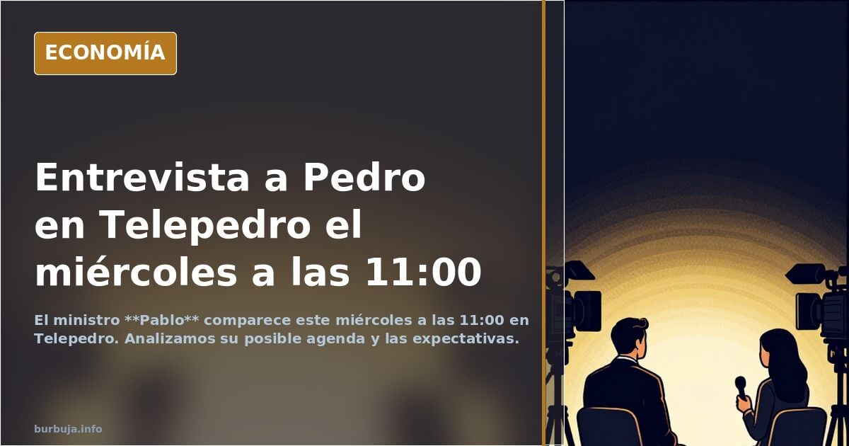 Entrevista a Pedro en Telepedro el miércoles a las 11:00