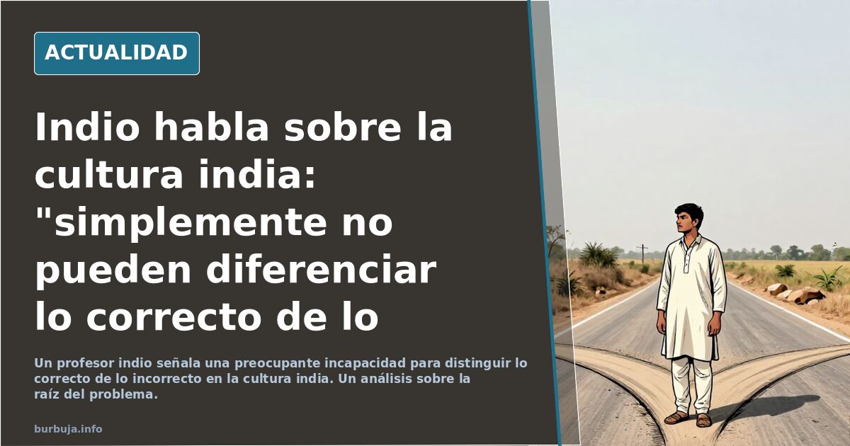 Indio opina sobre su cultura: no distinguen el bien del mal