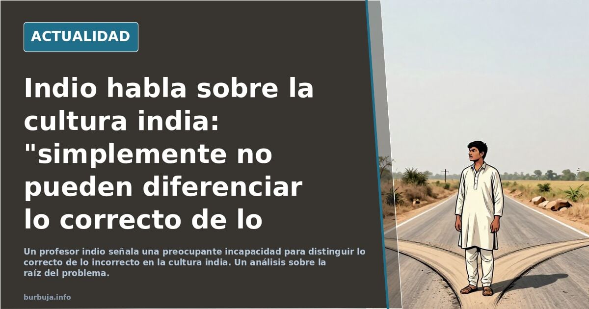 Indio opina sobre su cultura: no distinguen el bien del mal