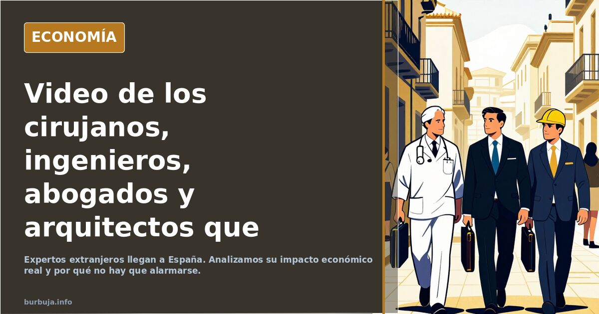 Video de los cirujanos, ingenieros, abogados y arquitectos que vienen a España. Podéis estar tranquilos.