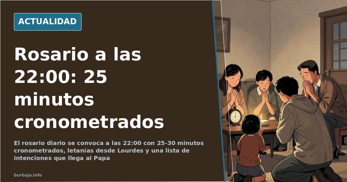 Rosario diario a las 22:00: 25 minutos cronometrados en comunidad