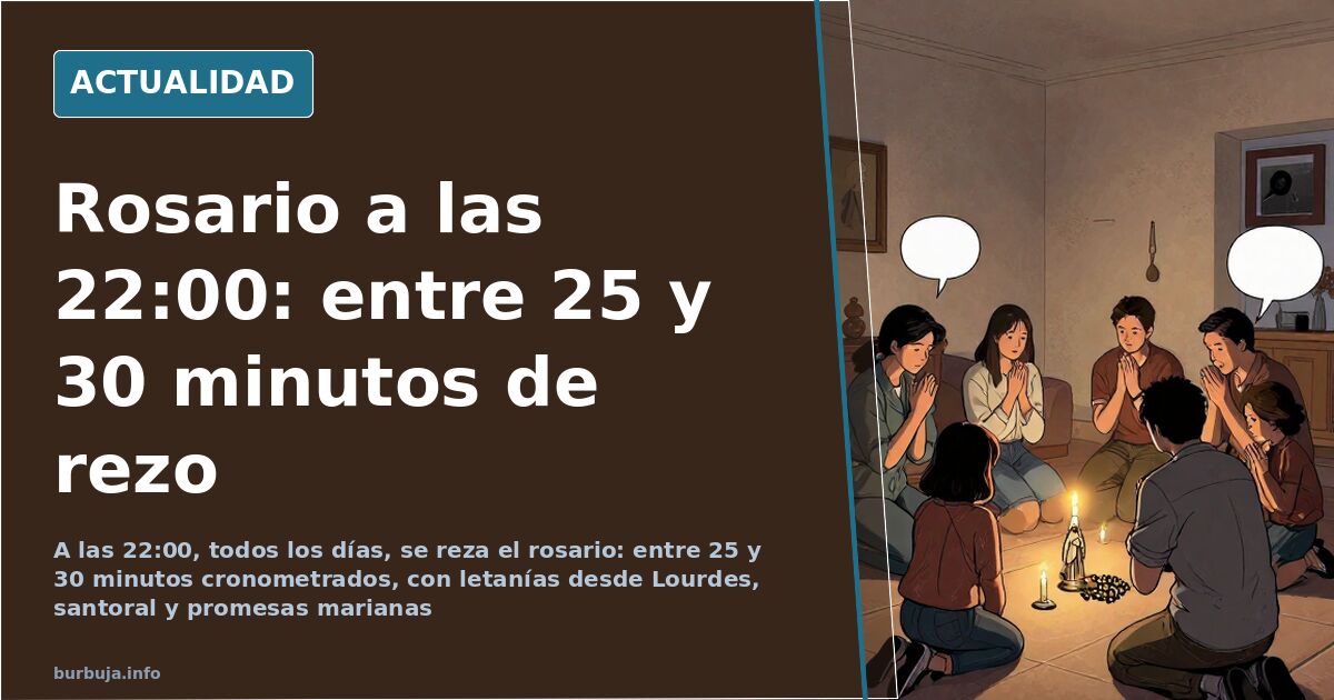 Rosario diario a las 22:00: entre 25 y 30 minutos de rezo