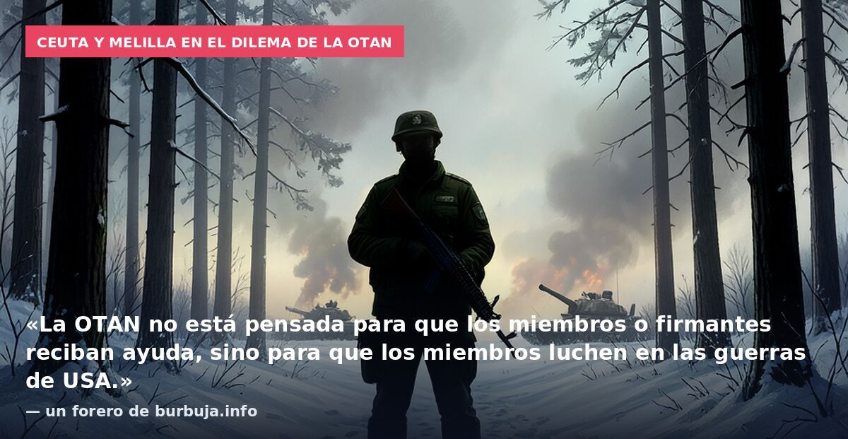 Ceuta y Melilla en el dilema de la OTAN: «La OTAN no está pensada para que los miembros o firmantes reciban ayuda, sino para que los miembros luchen en las guerras de USA.» — un forero de burbuja.info