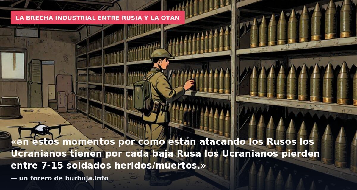 La brecha industrial entre Rusia y la OTAN: «en estos momentos por como están atacando los Rusos los Ucranianos tienen por cada baja Rusa los Ucranianos pierden entre 7-15 soldados heridos/muertos.» — un forero de burbuja.info