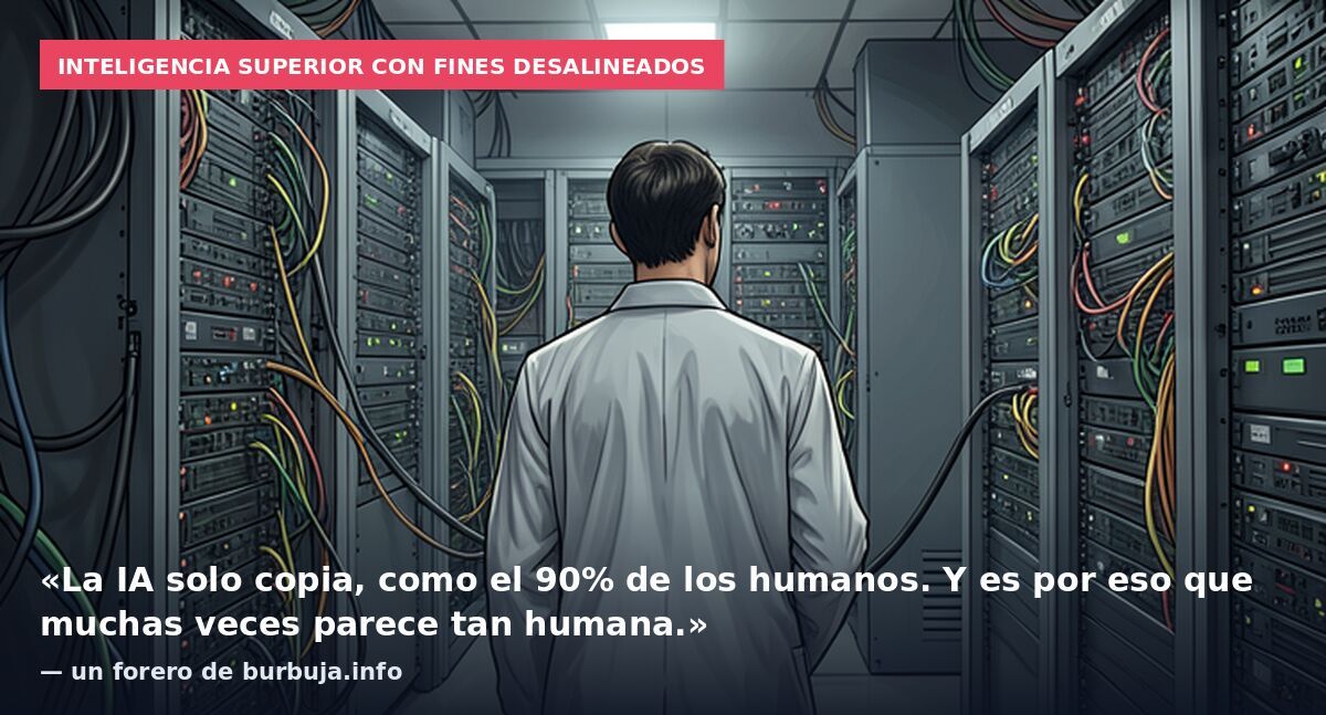 Inteligencia superior con fines desalineados: «La IA solo copia, como el 90% de los humanos. Y es por eso que muchas veces parece tan humana.» — un forero de burbuja.info