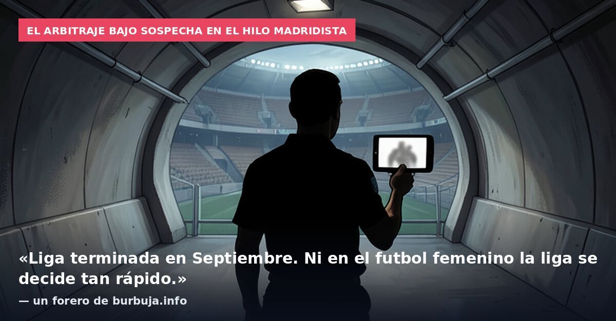 El arbitraje bajo sospecha en el hilo madridista: «Liga terminada en Septiembre. Ni en el futbol femenino la liga se decide tan rápido.» — un forero de burbuja.info