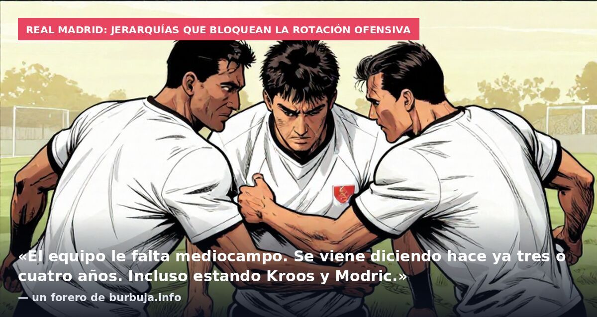 Real Madrid: jerarquías que bloquean la rotación ofensiva: «El equipo le falta mediocampo. Se viene diciendo hace ya tres o cuatro años. Incluso estando Kroos y Modric.» — un forero de burbuja.info