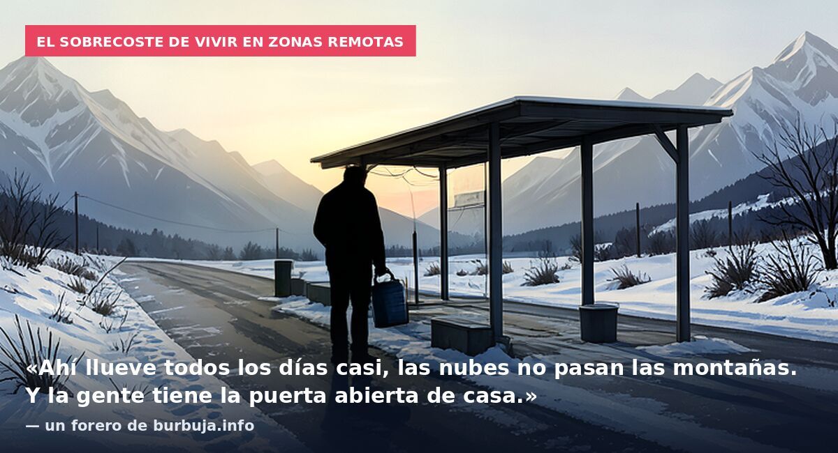 El sobrecoste de vivir en zonas remotas: «Ahí llueve todos los días casi, las nubes no pasan las montañas. Y la gente tiene la puerta abierta de casa.» — un forero de burbuja.info