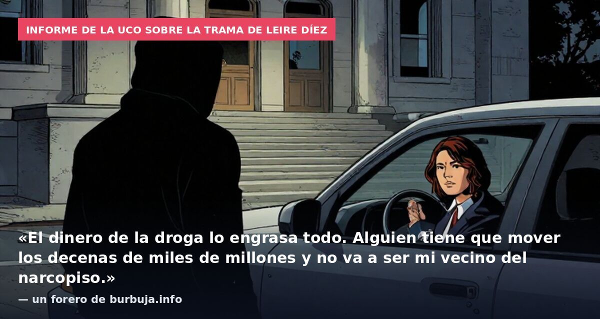 Informe de la UCO sobre la trama de Leire Díez: «El dinero de la droga lo engrasa todo. Alguien tiene que mover los decenas de miles de millones y no va a ser mi vecino del narcopiso.» — un forero de burbuja.info